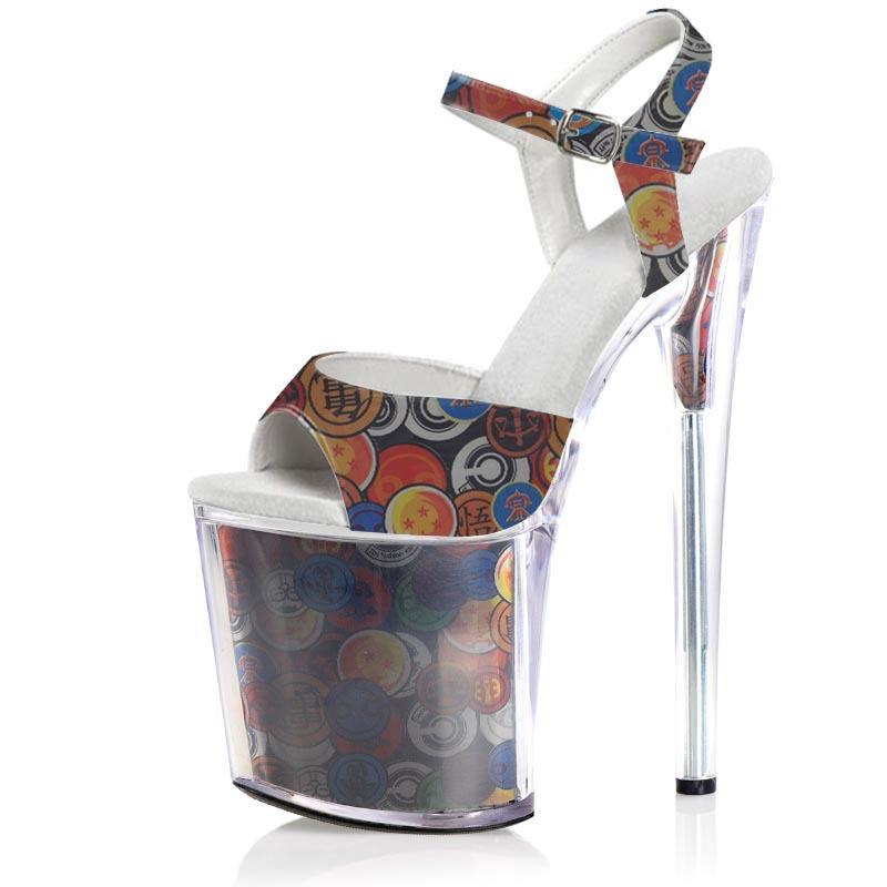 Sandale sexy pentru femei 20CM cu platformă Peep Toe Catwalk Model Pole Dance Tocuri înalte Pantofi de club de noapte Pantofi de striptease