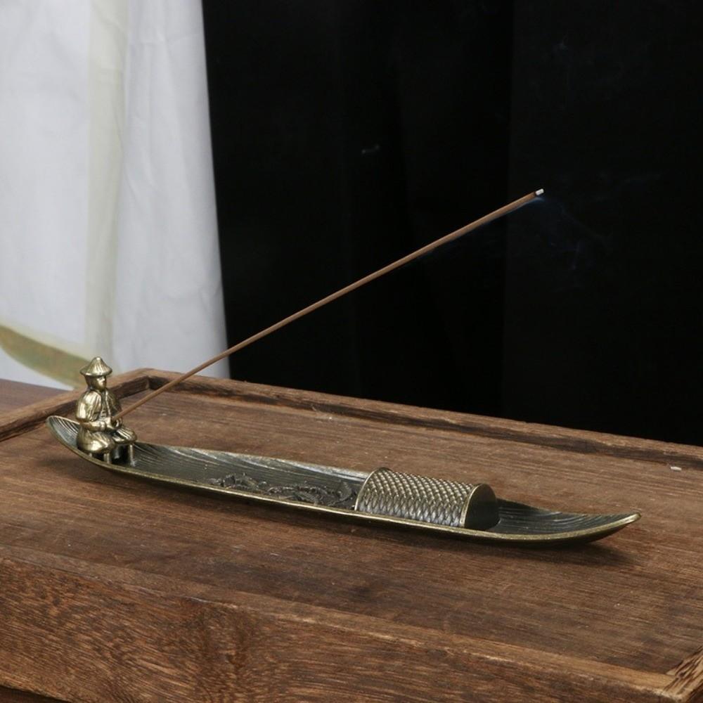 Boat Shape Incense Holder Metal Incense Censer Creative Aromatherapy Ornament  Bedroom