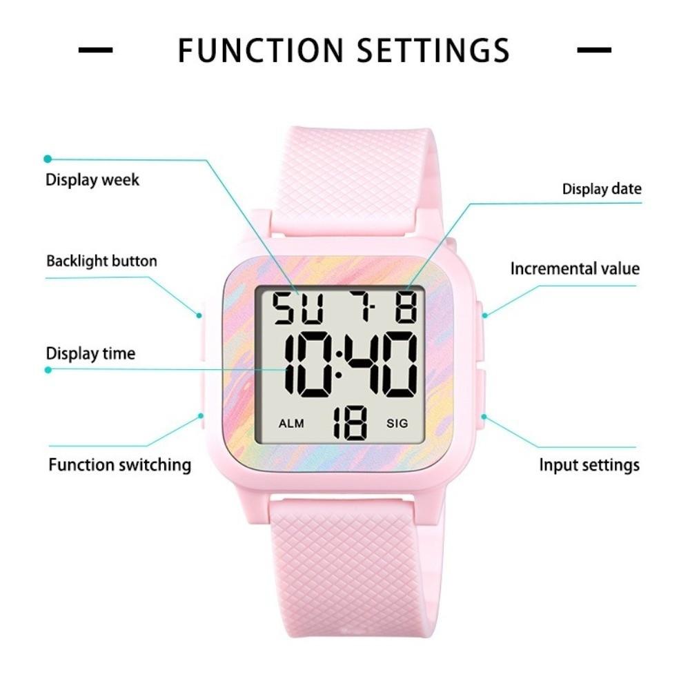 Alarm Clock Student Wrist Watch Luminous Digital Electronic Wristwatch  for Boys Girls