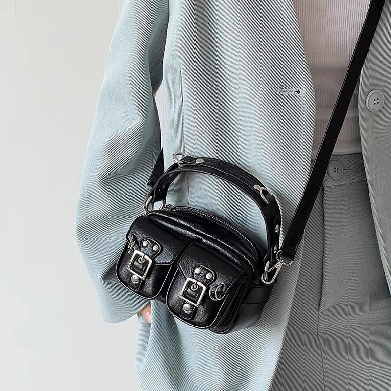 JIAERDI Hot Girl Camera Purse Women Black Luxury Stylish Shoulder Bag Ladies Harajuku Square Leather Small Crossbody Handbag Y2k