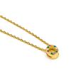 Collier Luxenter en argent 925 avec zircons multicolores finis en or jaune 18K - Alphabet O