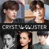 Men's Black Crystal Cluster Earrings - Simple Korean Style with Personality