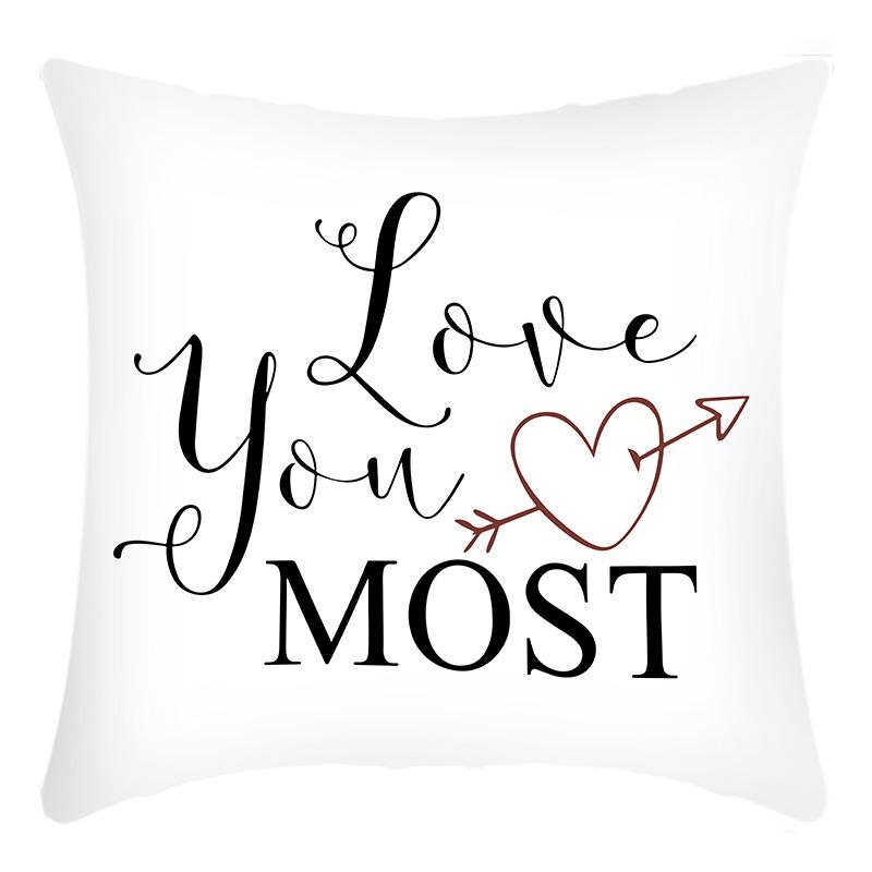 

Valentine s Day Pillow Linen Printed Pillow Cover Home Living Room Decorative Cushion Cover 45 * 45Cm pillowcase