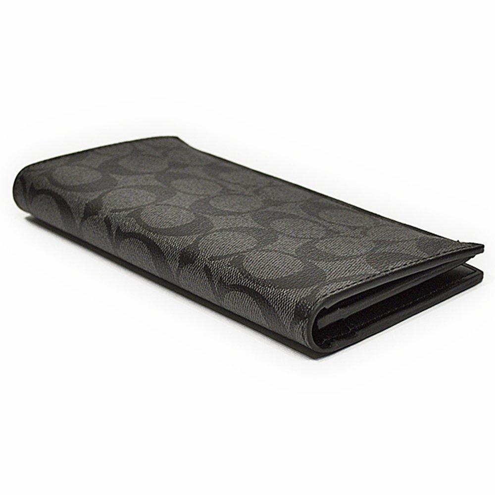 Coach F75013 Canvas Coated Long Wallet In Charcoal/Black [Used]