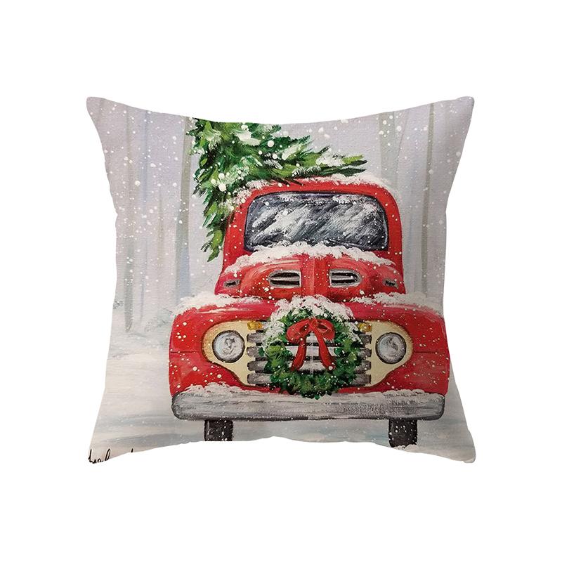 Merry Christmas Cute Santa Claus Snowman Print Pattern Cushion Cover Home Living Room Sofa Decoration Pillow Pillow Cover