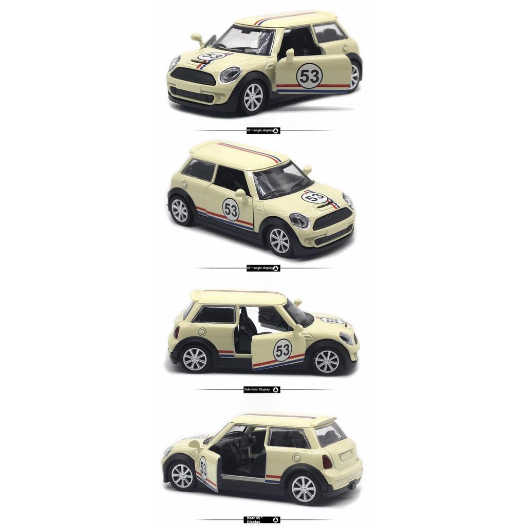 1/32 Scale Alloy Model Mini Painting 53 Racing Classic Model Pocket Toy Pull-Back Door Car Model Children's Toy