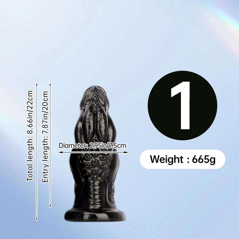 Black PVC Extra Long Anal Plug Dildo Sex Toy Masturbator for Men and Women Strap On Penis Realistic Dick