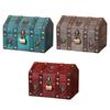 Pirate Treasure Chest with Coded Lock Wood Lockable Unique Trinket Box Vintage Design Decorative Storage Box Jewelry Box