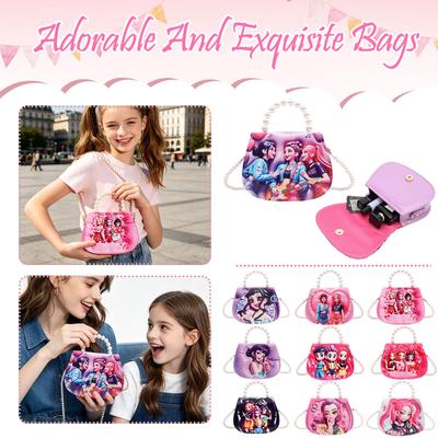 Kinderkleine Geldbörse K-Pop Stil Münzbeutel Anime Inspiriertes Design Perlenhenkel Umhängetasche für Kinder