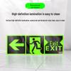 Fluorescent Fire Exit Sign - Self-Adhesive, No Wiring