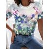 New Flower Petal Pattern T-Shirts Floral 3D Print Women's Short Sleeve Round Neck T Shirt Tees Harajuku Y2K Tops Female Clothing