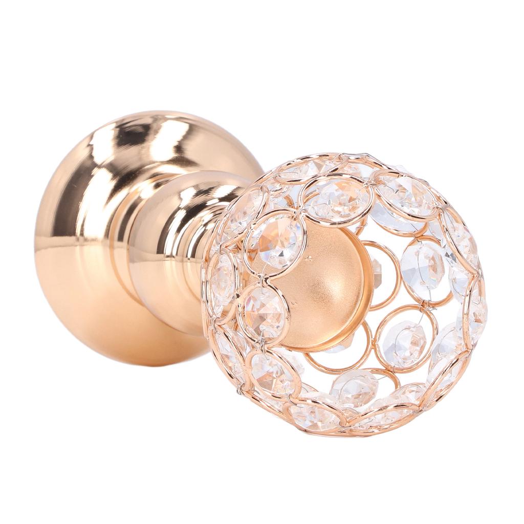 Crystal Candle Holder Hollow Carved Design Elegant Style Electroplating Process Fine Polishing