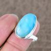 Republic Larimar Genstone Handmade 925 Sterling Silver Jewelry Ring Size 8 KKG-494