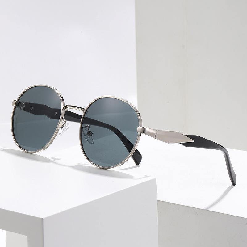 Oval Sunglasses Metal  New Street Shot Sunglasses Trendy Retro Sunglasses Women 230/2412