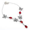 Natural Mozambique Garnet Gemstone 925 Sterling Silver Jewelry Necklace 18" ASN-6037