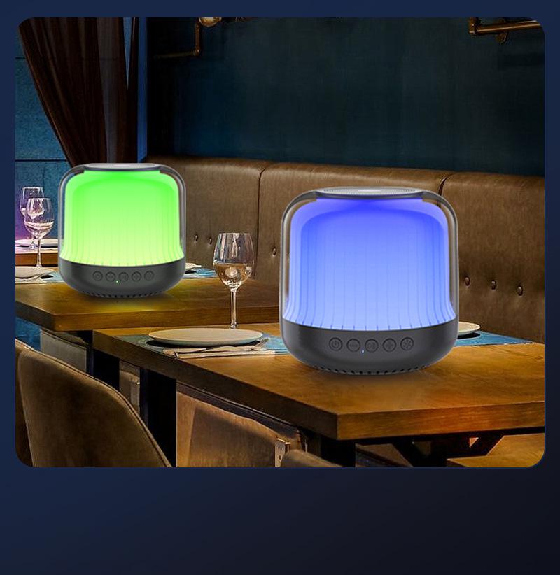 Portable Bluetooth Speaker with Colorful Lights and Card Slot