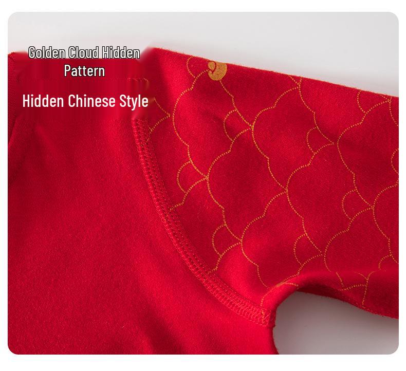 Little Red Baby Long Sleeve High-Waist Pajama Set - Autumn/Spring Wear