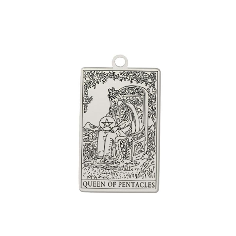 Dawapara Tarot Pendant for Necklaces Earings Suit of Pentacles Spiritual Jewelry Stainless Steel Charms for Jewelry Making