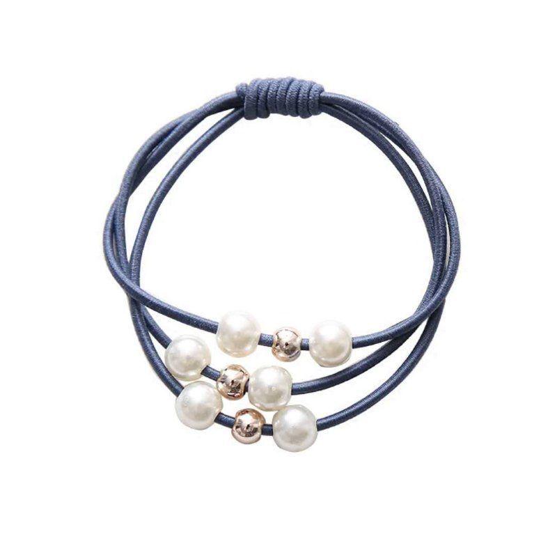 Korean Style Elastic Pearl Knotted Hair Band - Fashionable Hair Accessory