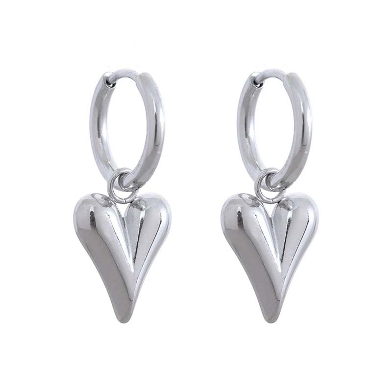 Stainless Steel Heart Pendant Earrings Women s Gift Accessories