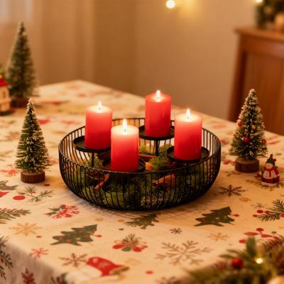 Adventní svícny 4 sedadla na svíčky Železné Vánoční Adventní věncové kroužky pro stolní dekorace Domácí dekorace Dárek