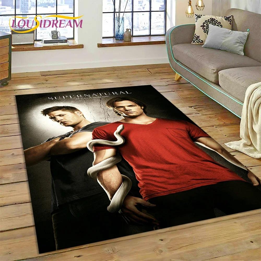 SPN Newest Supernatural Dean Sam 3D Carpet Rug for Bedroom Living Room Home Sofa Decoration,Children Game Large Decor Floor Mat