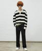 LMOOD Preppy Striped Pullover Knit Cream