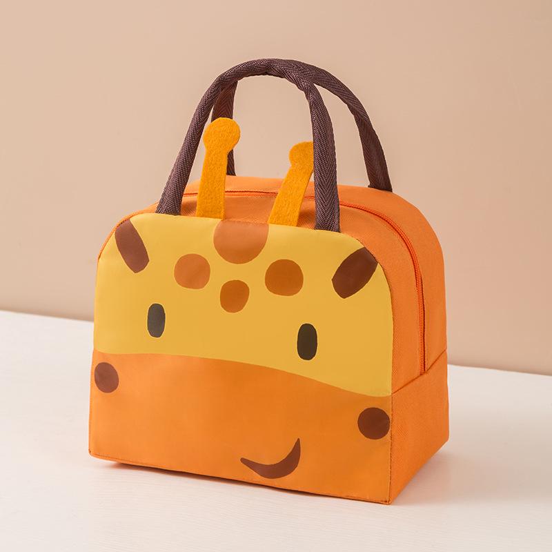 Compact Insulated Bento Lunch Bag with Thickened Aluminum Foil - Cute Cartoon Design for Students