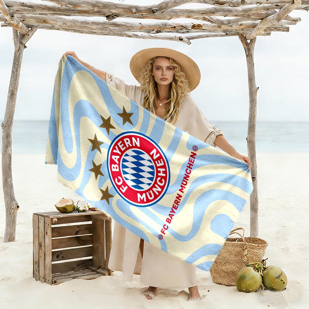 Fc Bayern München E.v Fan Beach Towel Soft Durable Quick-Dry Comfortable Lightweight Suitable for Swimming, Gym, Camping, Yoga Vacation