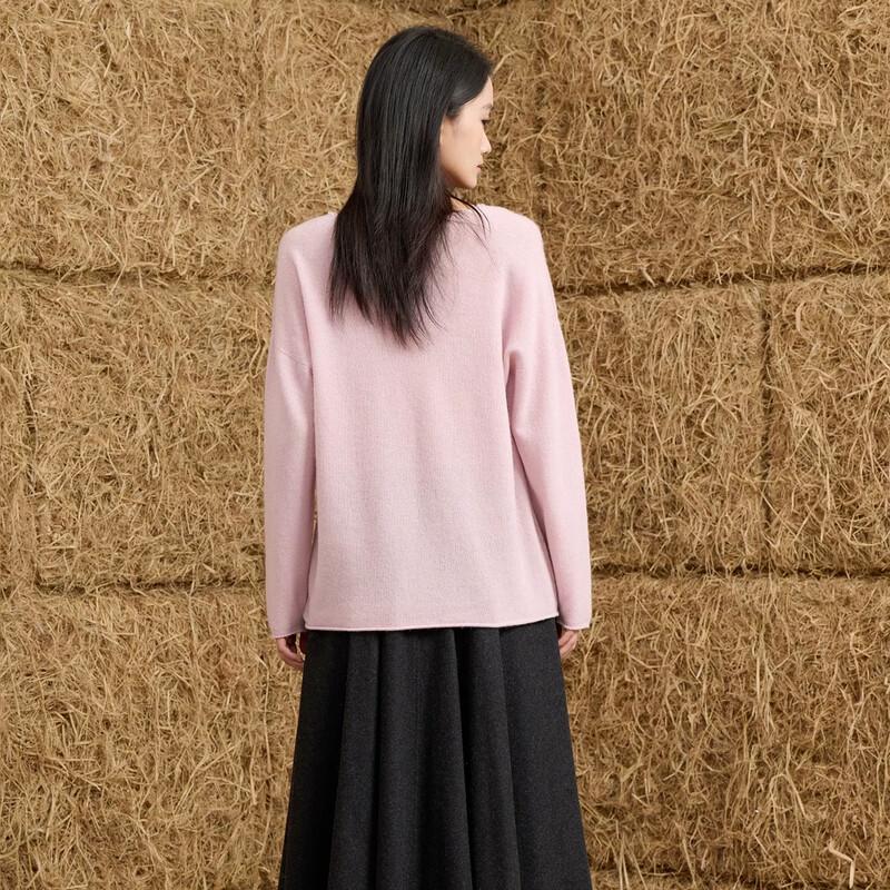 Sweet Basil Women's V-Neck Pullover Long Sleeve Knit Sweater Z1EA54166A