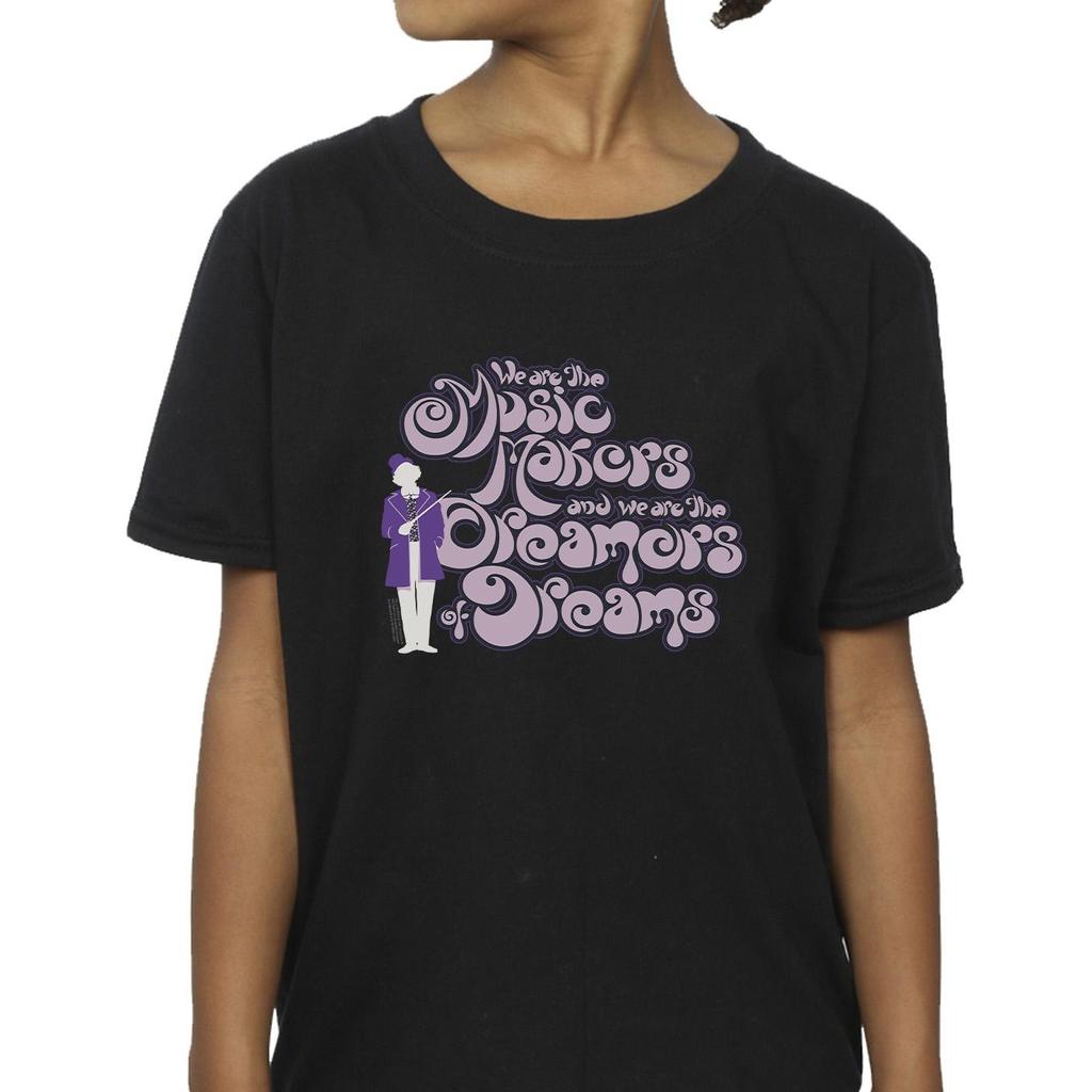Willy Wonka Girls Dreamers Text Cotton T-Shirt