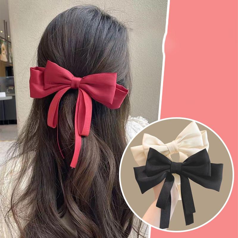 Spring Ribbons Bows Hair Clips Claw Hairpins For Women Girls Lady Headwear Barrettes Korean Ponytail Hair Accessories