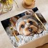 Yorkie Dog Placemat With Fork And Knife Design For Pet Lovers Dinner Table Decor