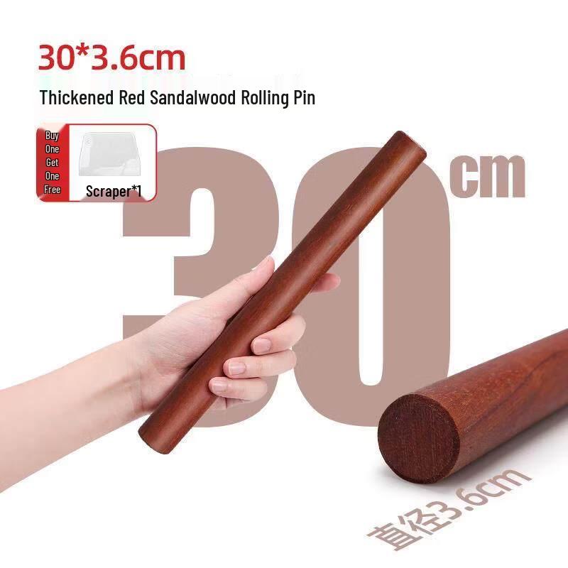 

Red Sandalwood Rolling Pin with Dough Cutter