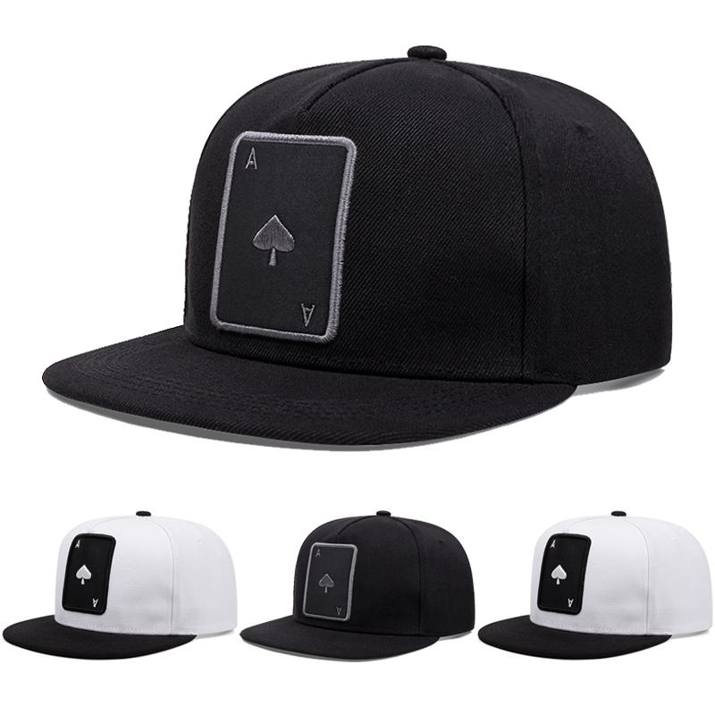 New Trendy Flat Edge Hat Poker A Hip Hop Hat Outdoor Cycling Skateboarding Hat Sports Leisure Sunshade Neutral Baseball Hat