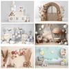 Newborn 1st Birthday Party Customized Decoration Photography Backdrop Colorful Balloon Boy Girl  Baby Shower Photo Background