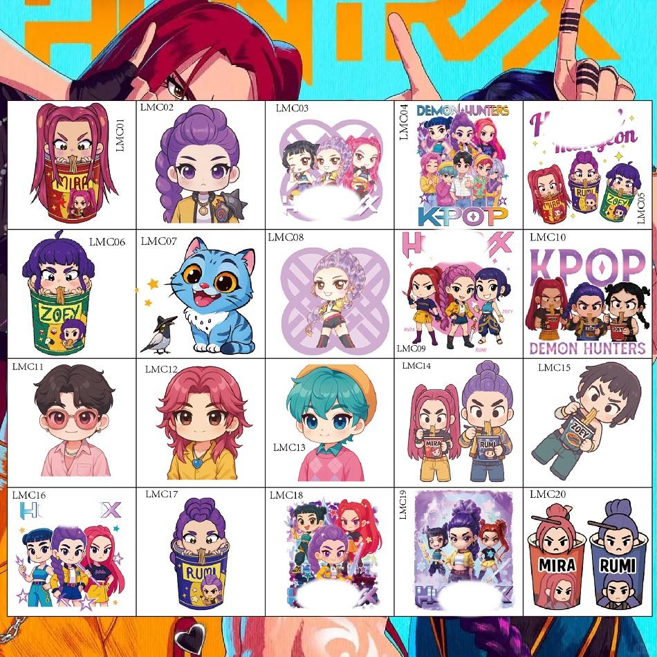 10/20/30 Stück KPop Devil Hunter Anime Peripherie Cartoon Graffiti Kreative Tattoo-Aufkleber Aufkleber niedliche Wassertransfer-Tattoos