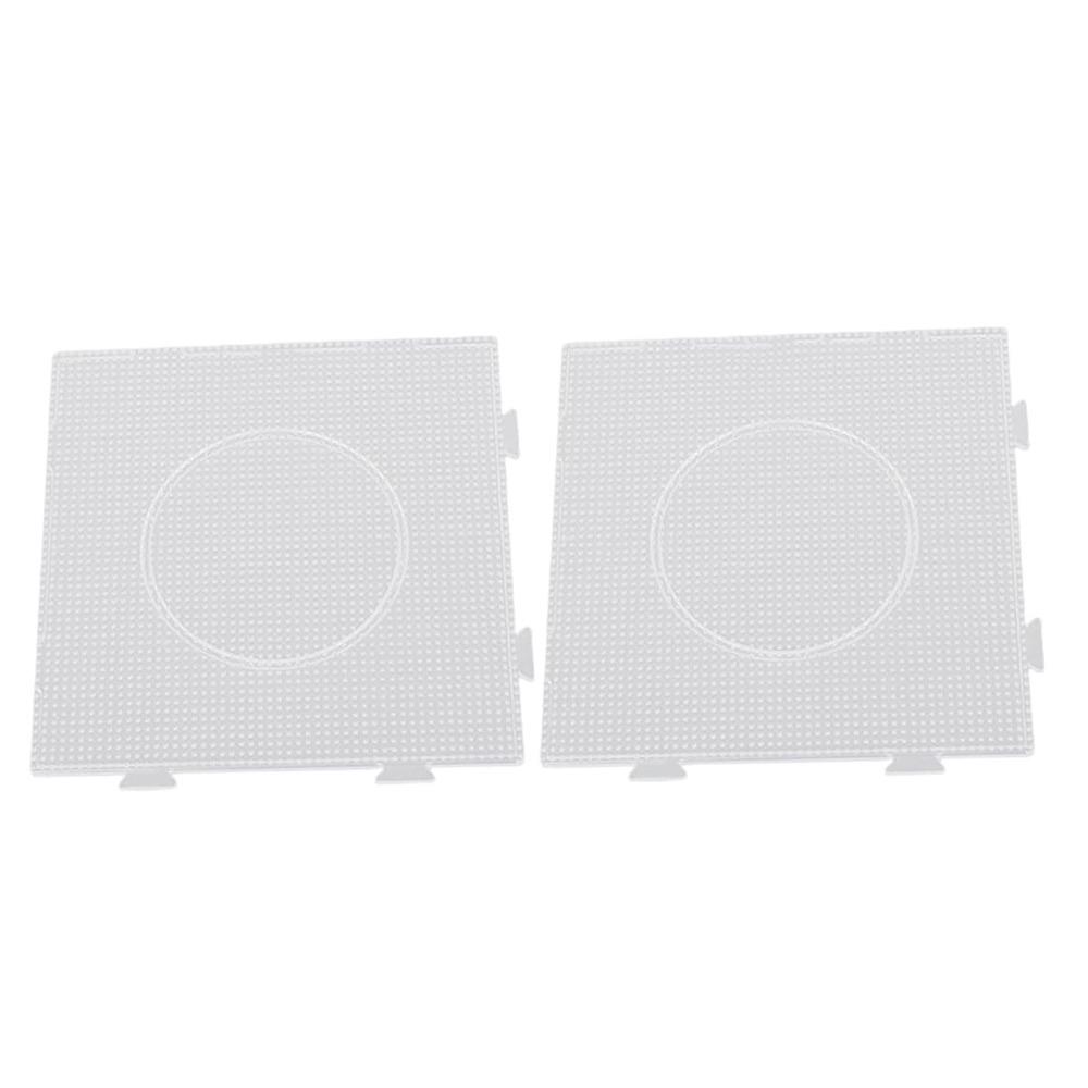 2Pcs with Black Line Fuse Beads Pegboards 2.6mm Beads Hama Beads Template  Pixel Puzzle transparent