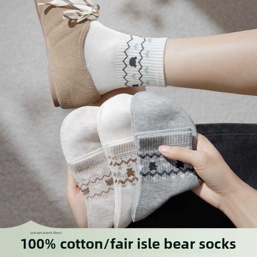 Sock Cotton Short Socks Pure Cotton White Boat Socks Summer and Spring All-cotton Socks