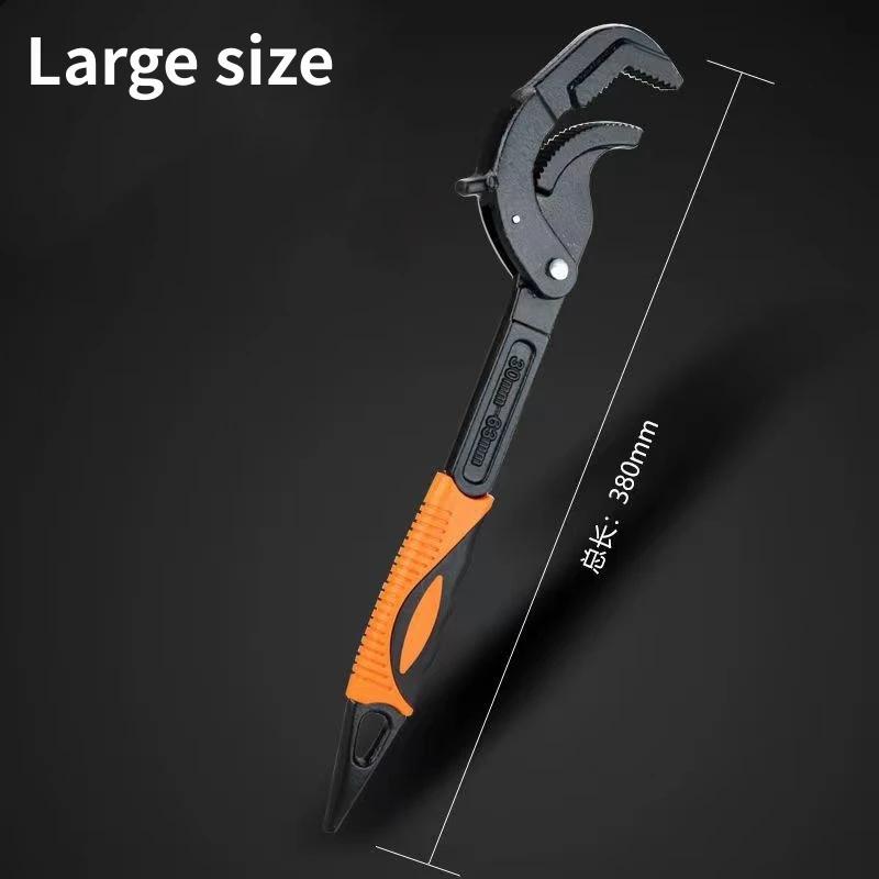 Schraubenschlüssel, Kohlenstoffstahl, multifunktionales manuelles Reparaturwerkzeug in Industriequalität, verstellbarer, selbstsichernder Ratschen-Maulschlüssel