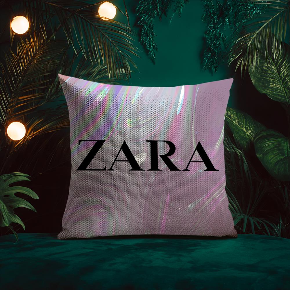 Fast Fashion Elegant Design ZARAA Cushion Cover Silky elegant Comfort Sofa Bed Invisible zipper Beach pillowcase