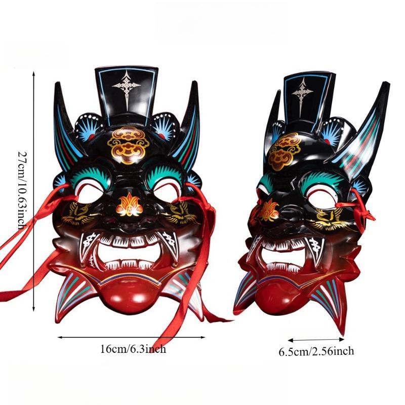 1PC Shengji New Handmade Painted Nuo Opera Mask, COS Wood Carving ABS Intangible Cultural Heritage Mask, Full Face Chinese Style Prop