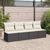 Vidaxl 2-Cz. Furniture Set With Cushions, Black, Poly Rattan And Acacia