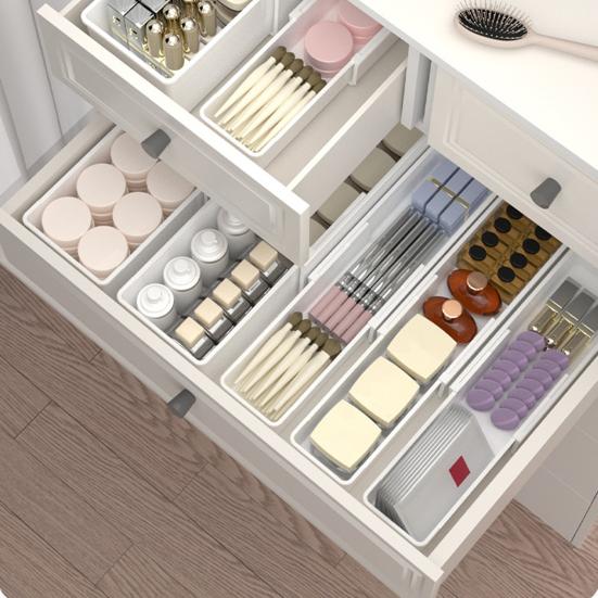 Telescopic Storage Box Drawer Organizer Large Capacity Smooth Edge Retractable Design Space-Saving Tableware