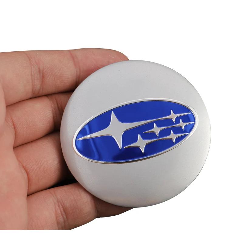 4 Stück 56mm Radnabenkappen Aufkleber für Subaru Forester Outback XV Impreza WRX BRZ Legacy Levorg STI etc. Legierung