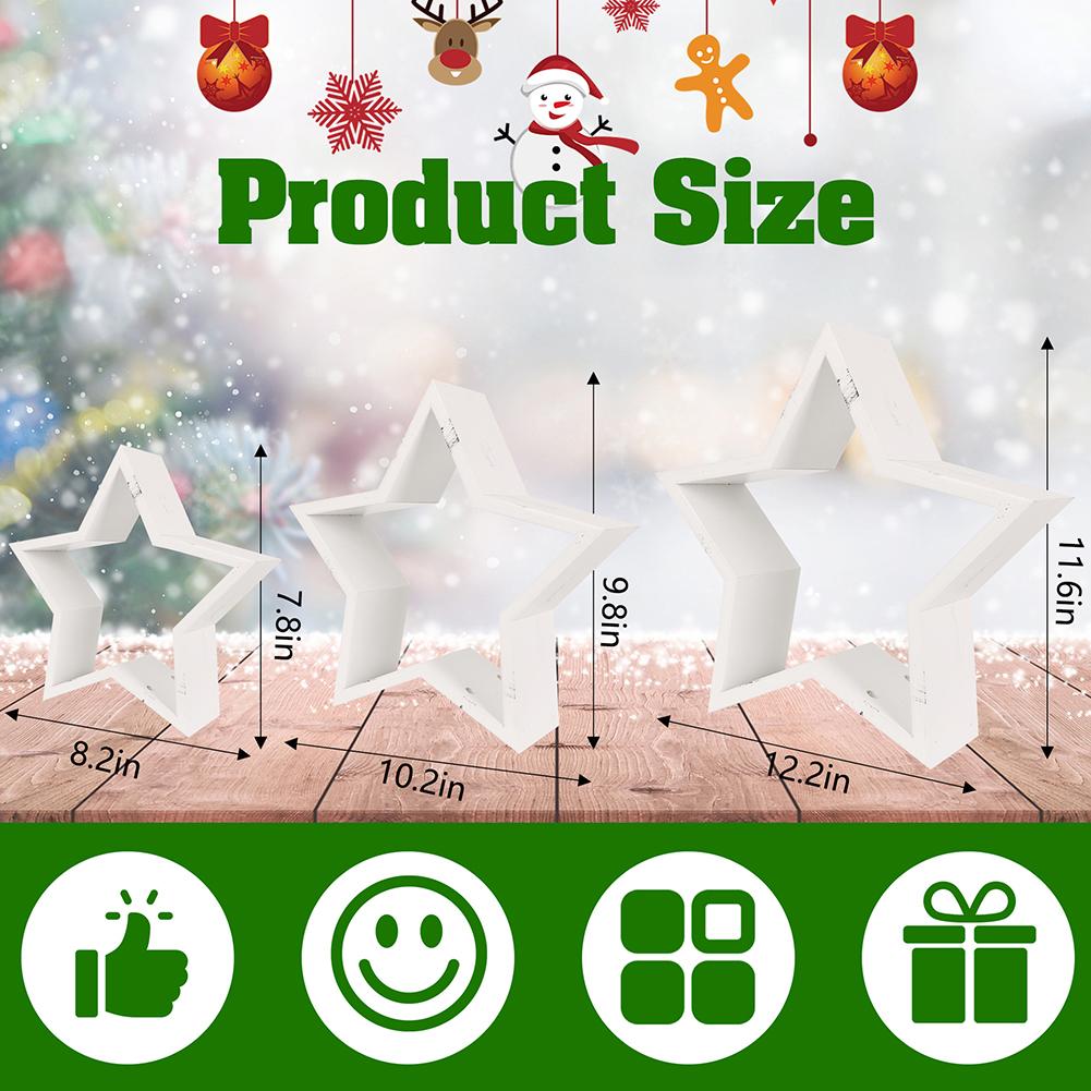Set of Layered Wooden Star Ornaments for Home Decoration Designed to Add Seasonal Festive Touch and Enhance Interior Style