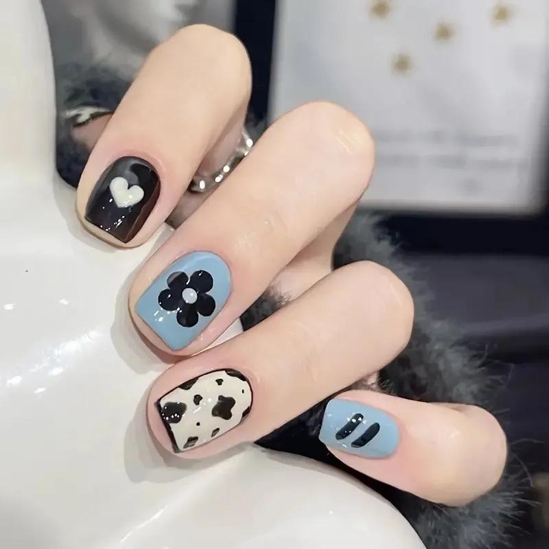 Nail Art Simple Fashion Valentine'S Day Collection Love French Glitter Medium And Long Wear Nail