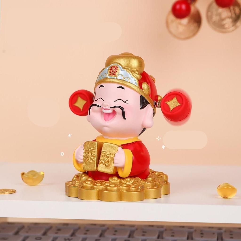 Chinese Wealth Statue Cute Gold Ingot Figurine Luxury Decorative Sculpture for Room Decoration Accessories