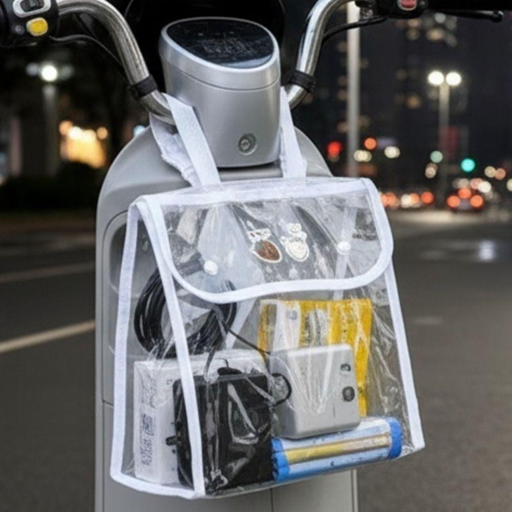 Universal Hanging Storage Bag Dustproof Waterproof Bike Hanging Bag Large Capacity Transparent Organizer Pouch