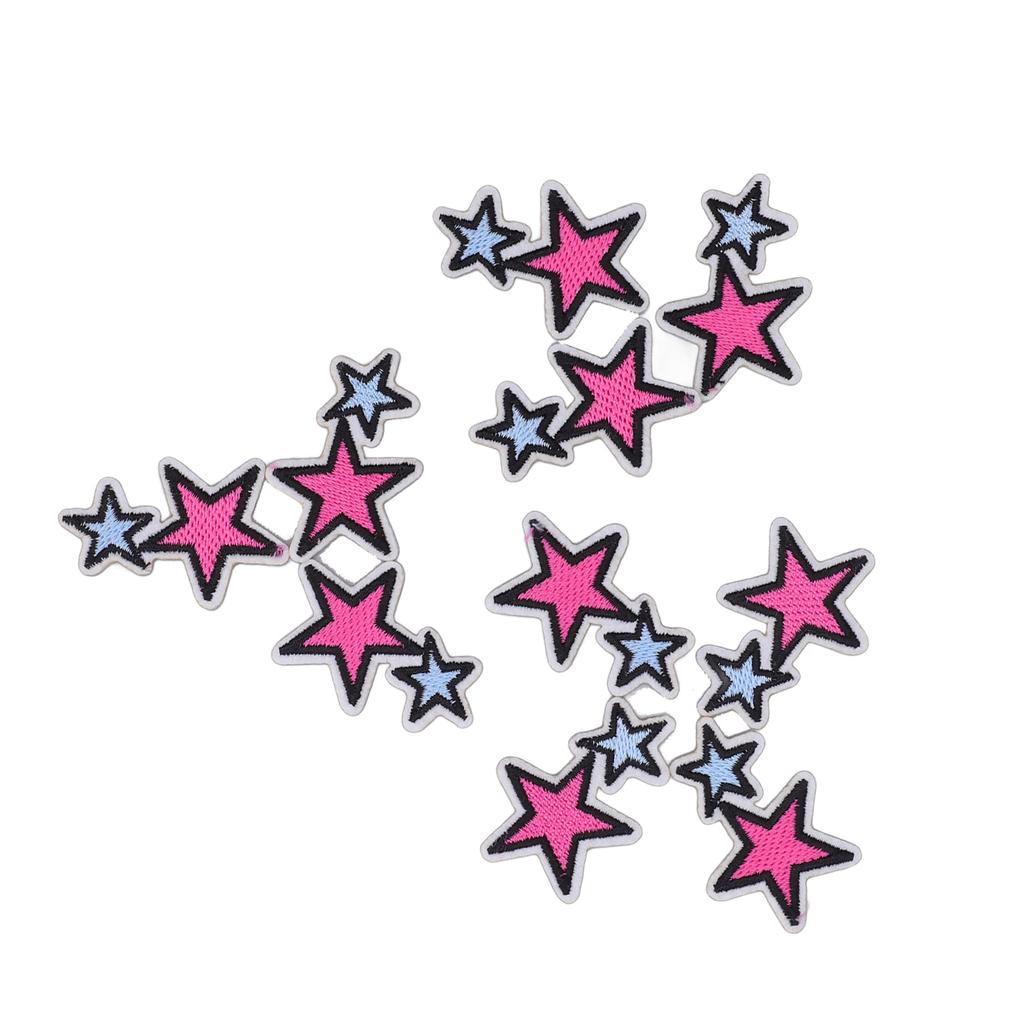 10Pcs Embroidered Patches Star Shape Covering Breakages Stains Iron On Patches for DIY Clothing